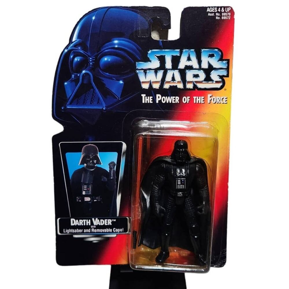 Star Wars Darth Vader Power Of The Force 1995 Red Card Long Lightsaber New